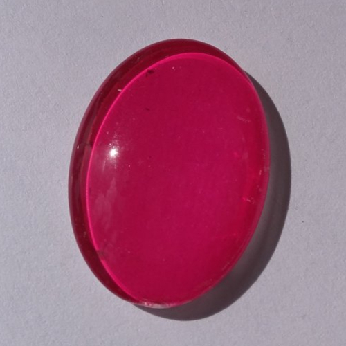 Cabochon de verre, fuchsia, uni, ovale, 18x25 mm