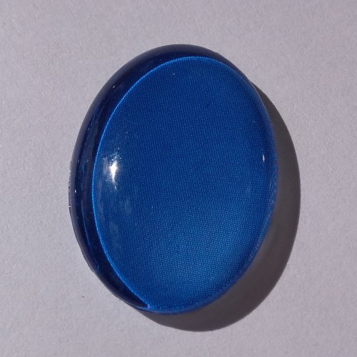Cabochon de verre bleu foncé, uni, ovale, 18x25 mm