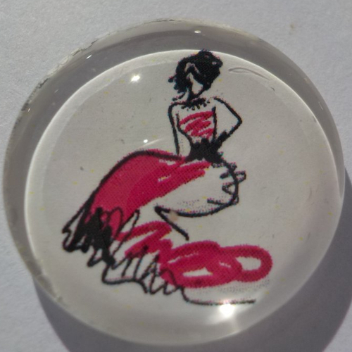 Cabochon, femme, mode, verre, rond, 20 mm