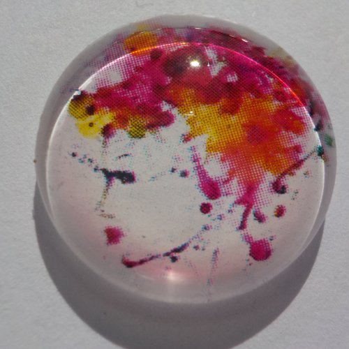 Cabochon, femme multicolore, verre, rond, 20 mm