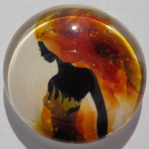 Cabochon, femme multicolore, verre, rond, 20 mm