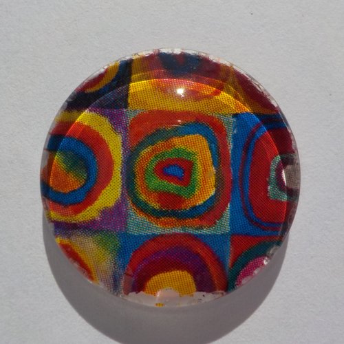 Cabochon, artistique, multicolore, verre, rond, 20 mm