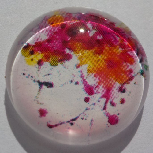 Cabochon, femme multicolore, verre, rond, 25 mm
