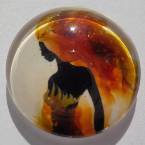 Cabochon, femme multicolore, verre, rond, 25 mm