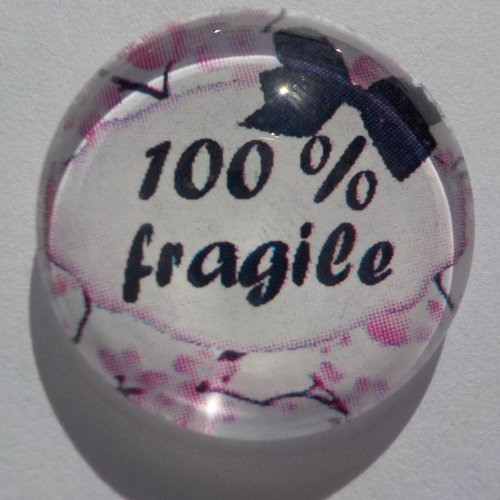 Cabochon de verre, 100% fragile, 25 mm,