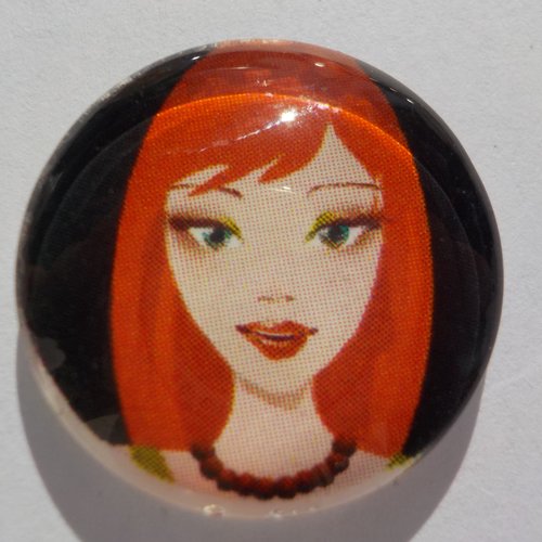 Cabochon de verre femme en 25 mm