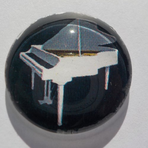 Cabochon de verre piano noir et blanc en 25 mm