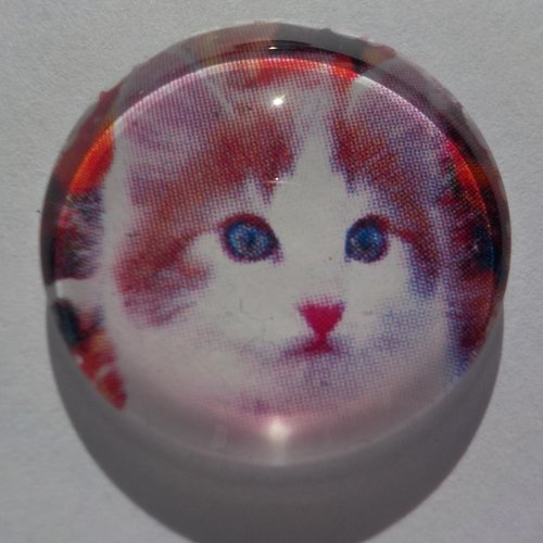 Cabochon de verre chat 25 mm