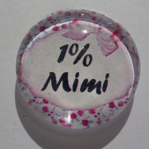 Cabochon de verre, rond, 1% mimi, 25 mm,