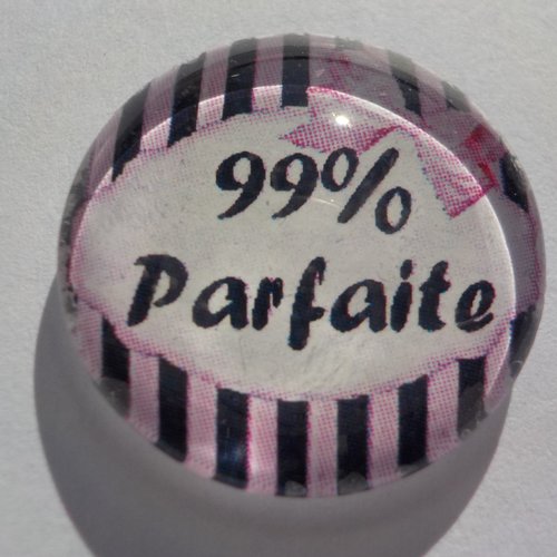Cabochon de verre, rond, 99% parfaite,25 mm, noir, rose, rayures,