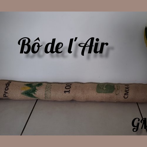 Boudin de porte déco toile de jute revalorisée et galon frange naturel- gm2