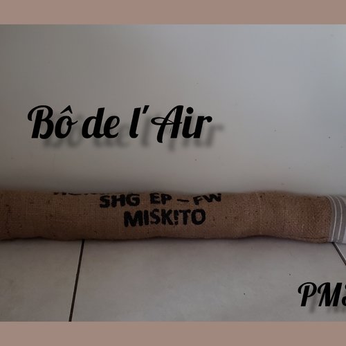Boudin de porte déco toile de jute et toile à matelas vintage revalorisées-pm3