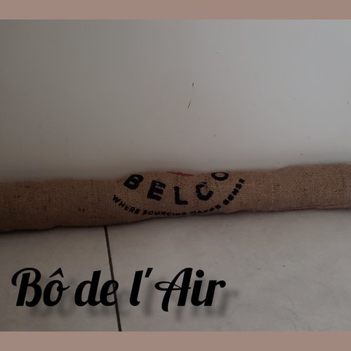 Boudin de porte déco toile de jute et toile à matelas vintage revalorisées-pm4
