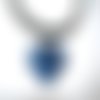 Pendentif coeur lapis-lazuli 6 + beliere argent
