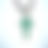 Pendentif croix aventurine verte 8 - attache doree