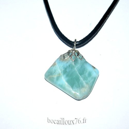 Pendentif larimar 17* - attache argentee
