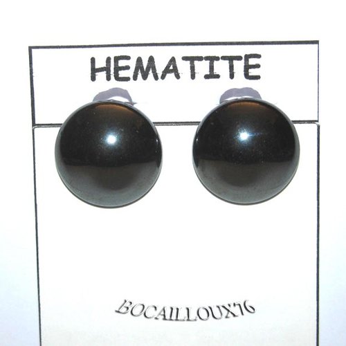 -dispo---hematite 5 - boucle oreille cabochon 20mm sur clips