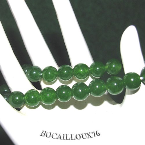 -dispo---jade vert 6 perles 8mm bracelet - d.18.5 cm