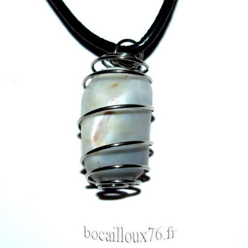 --depot---agate botswana 1 pendentif cage mini + cordon noir