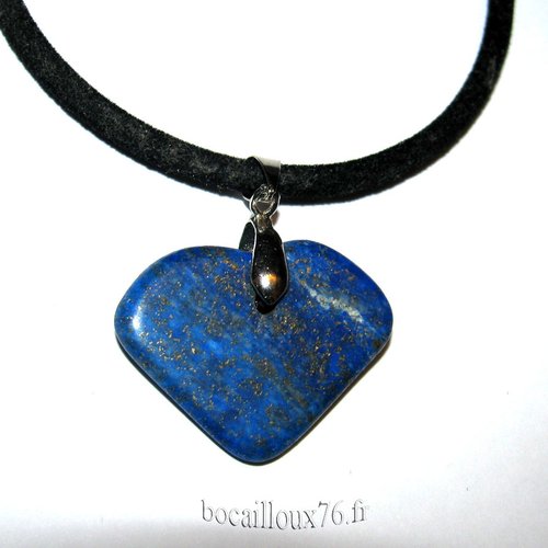 -dispo---lapis-lazuli 6 - pendentif coeur beliere argent