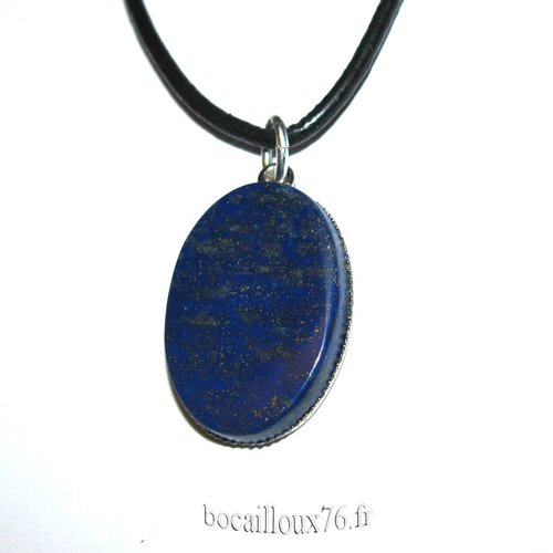 -dispo---lapis-lazuli 9 - pendentif medaillon + beliere argente