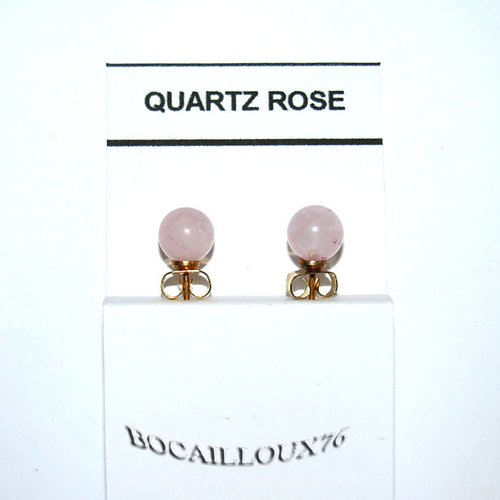-dispo---quartz rose 3* - boucle oreille puce d.6mm