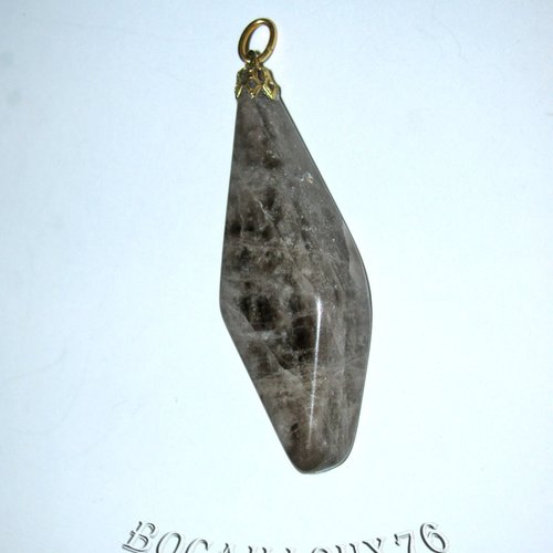 -dispo---quartz gris 2* - pendentif baroque attache doree