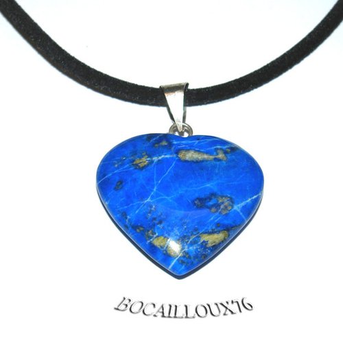 -dispo---lapis-lazuli 5* - pendentif coeur beliere argent