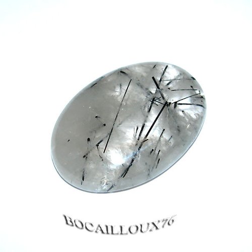 -dispo---quartz-tourmaline 2* cabochon 36x26x9 ovale - pour creation