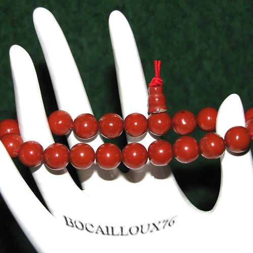 --depot---jaspe rouge 2ml bracelet perles 8mm sur cordelastique t.19 .