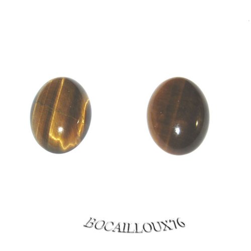 -dispo---cabochon 13x18 oeil de tigre 10* - lot de 2 - pour creation