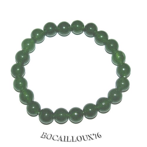 -dispo---jade vert 6* perles 8mm bracelet d.18.5 cm