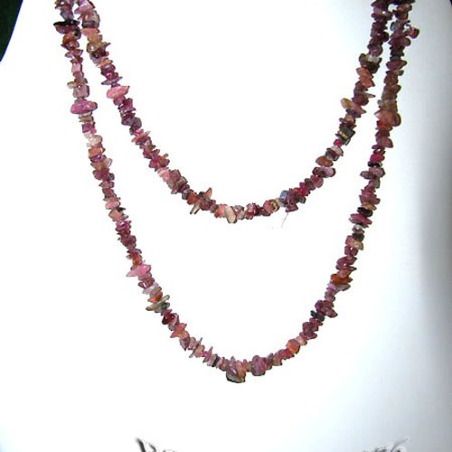 -dispo---rubellite 3* collier sautoir chips t.90 .