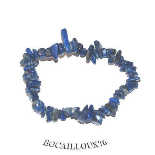 --depot---lapis-lazuli 7ml chips - bracelet t.18 sur cordelastic