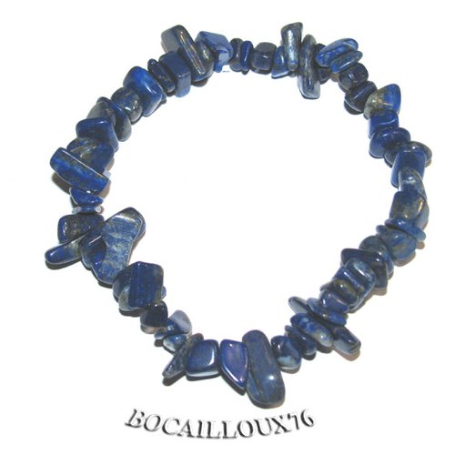 --depot---lapis-lazuli 9ml chips - bracelet t.19 sur cordelastic