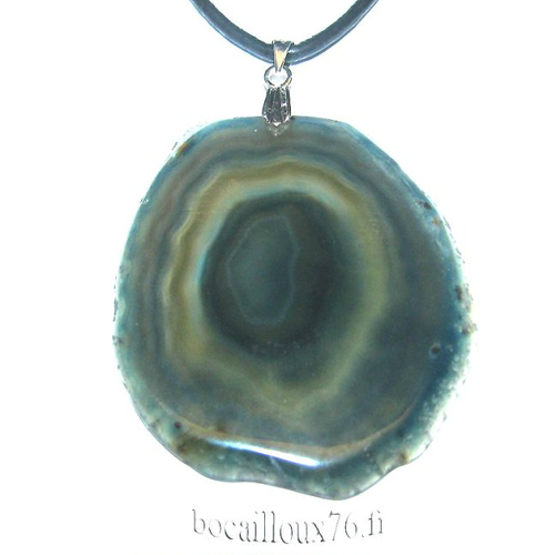 --depot---agate 32* - pendentif tranche attache argentee .