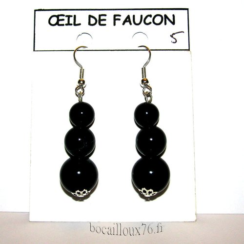 --depot---oeil de faucon 5ml - boucle oreille perles - crochet argente