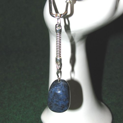 -dispo---sodalite 2* - porte cles  attache et anneau argente