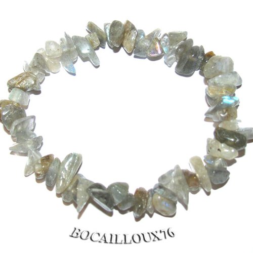 --depot---labradorite 8*ml - bracelet chips - t.19 cm - sur cordelastic .