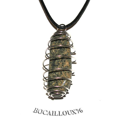 -dispo---unakite 9* pendentif cage midi + cordon noir