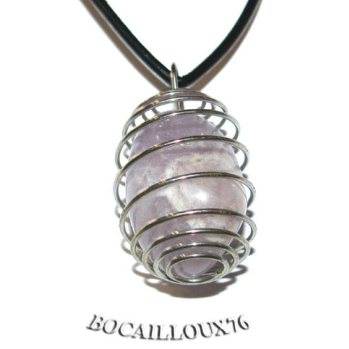 -dispo---amethyste 8* pendentif cage midi  + cordon noir