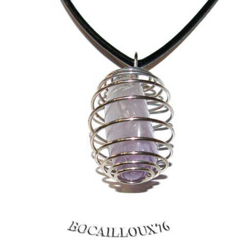 -dispo---amethyste 9* pendentif cage midi  + cordon noir .