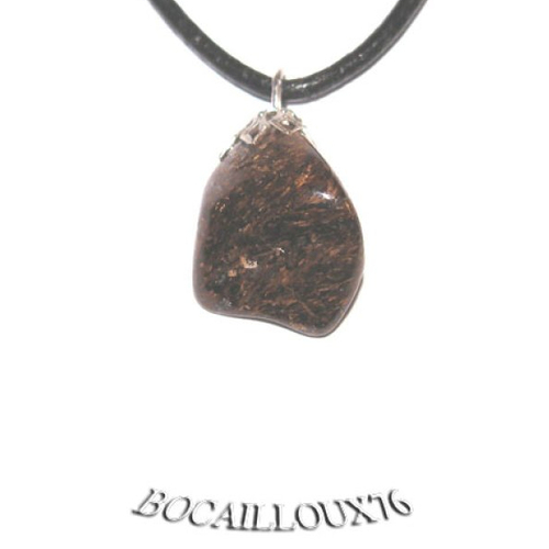 -dispo---bronzite 5* - pendentif baroque attache argentee .