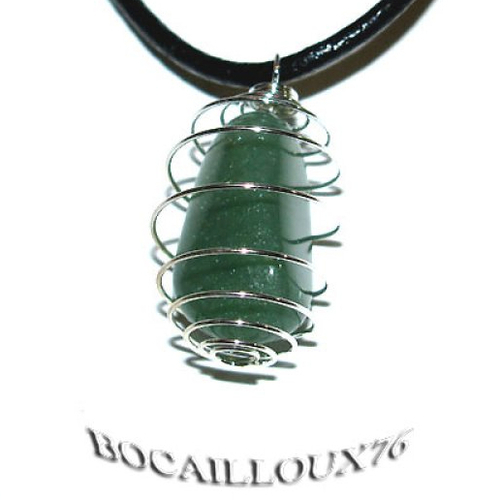 -dispo---aventurine verte 37 - pendentif cage mini + cordon noir