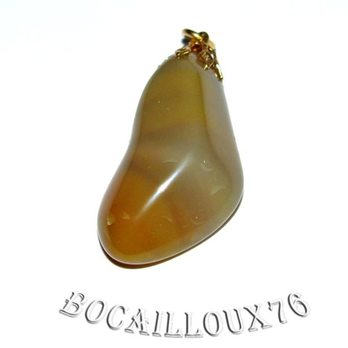 -dispo---agate 3* - pendentif baroque attache doree .