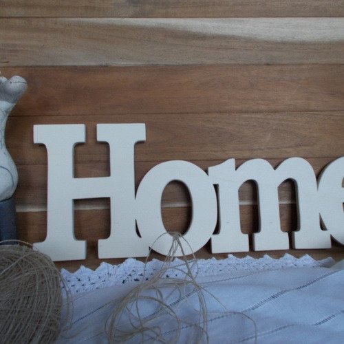Mot décoratif  : home - home en bois à personnaliser