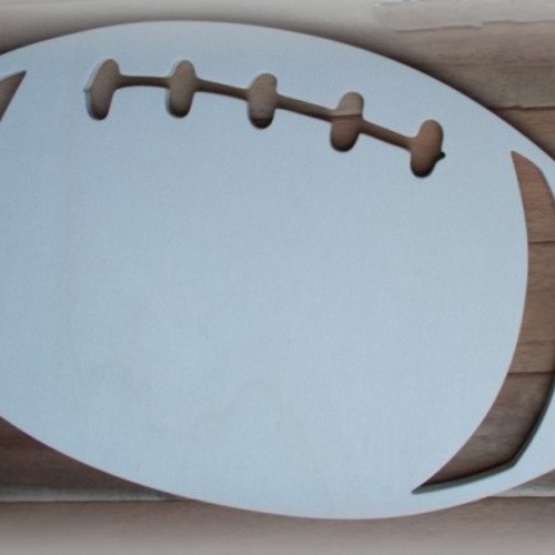 Ballon de rugby pour plaque de porte ou murale - décor bois ballon de rugby