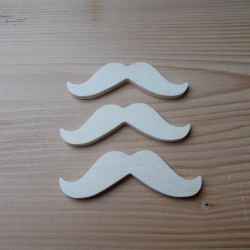 Petites moustaches en bois - moustaches en bois clair
