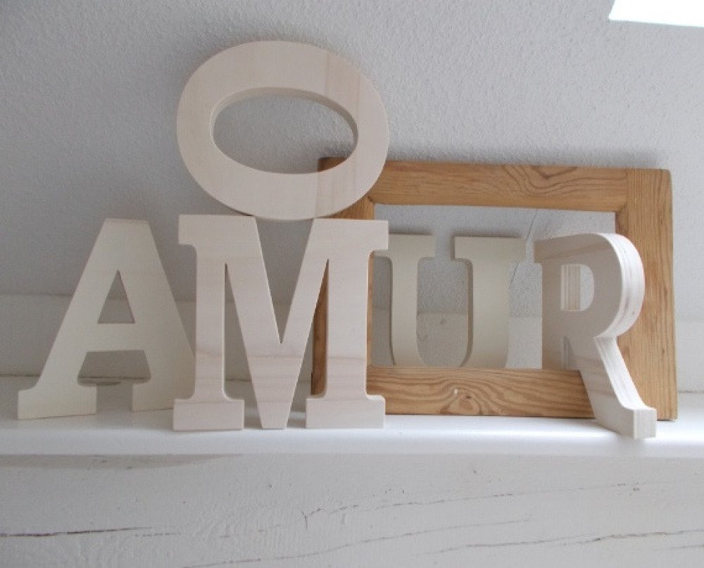Lettres décoratives en bois - lettres en bois personnalisables - Un