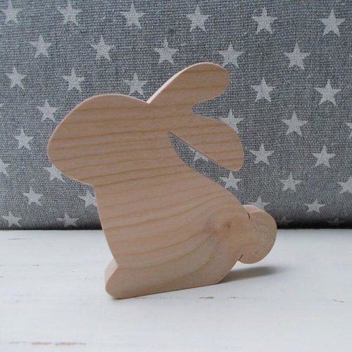 Lapin en bois massif - lapins en bois de merisier (moyen modèle)